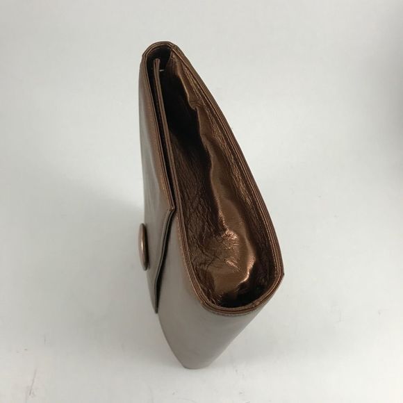 Luc Berjen Copper Leather Clutch w/Crossbody Strap - Picture 3 of 4